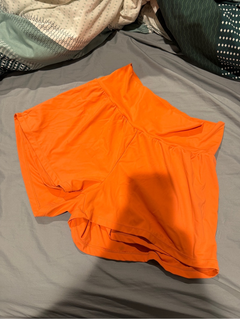HALARA Bright Orange High-Waist Athletic Shorts